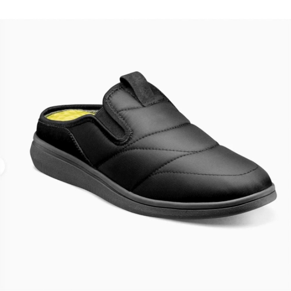 Florsheim Mens Java Clog Black Mule Slippers Size 7 Wide (3E)‎